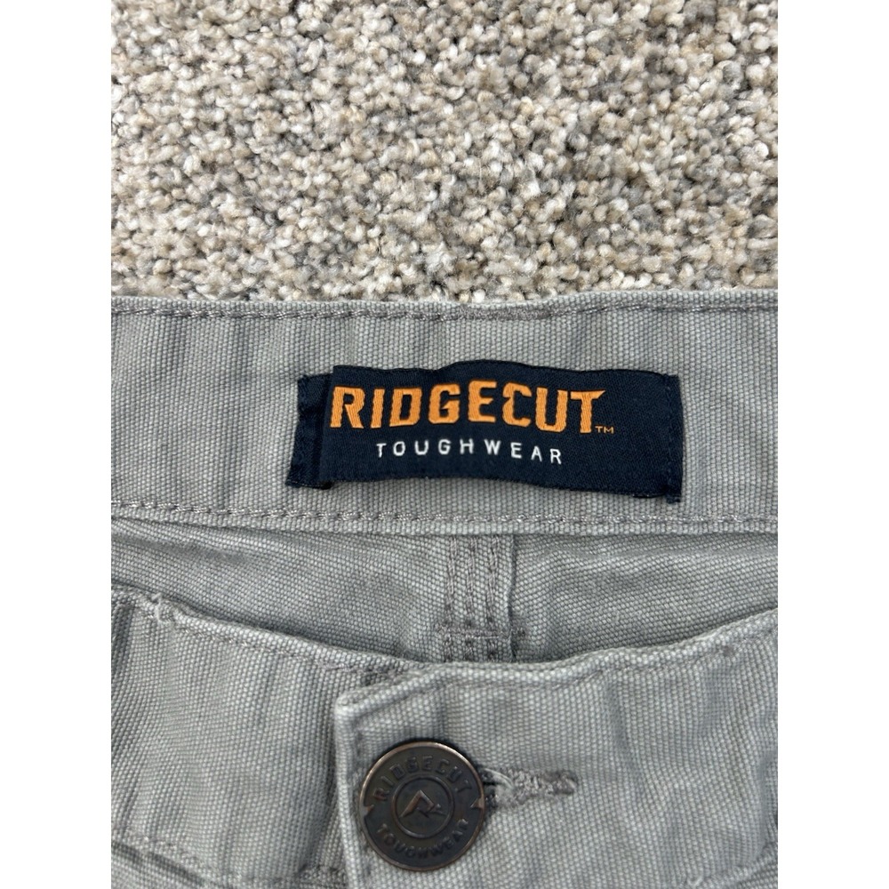 Ridgecut Mens Toughwear Pants Canvas Flex Straight Fit Workwear Cargo 36X34 Gray